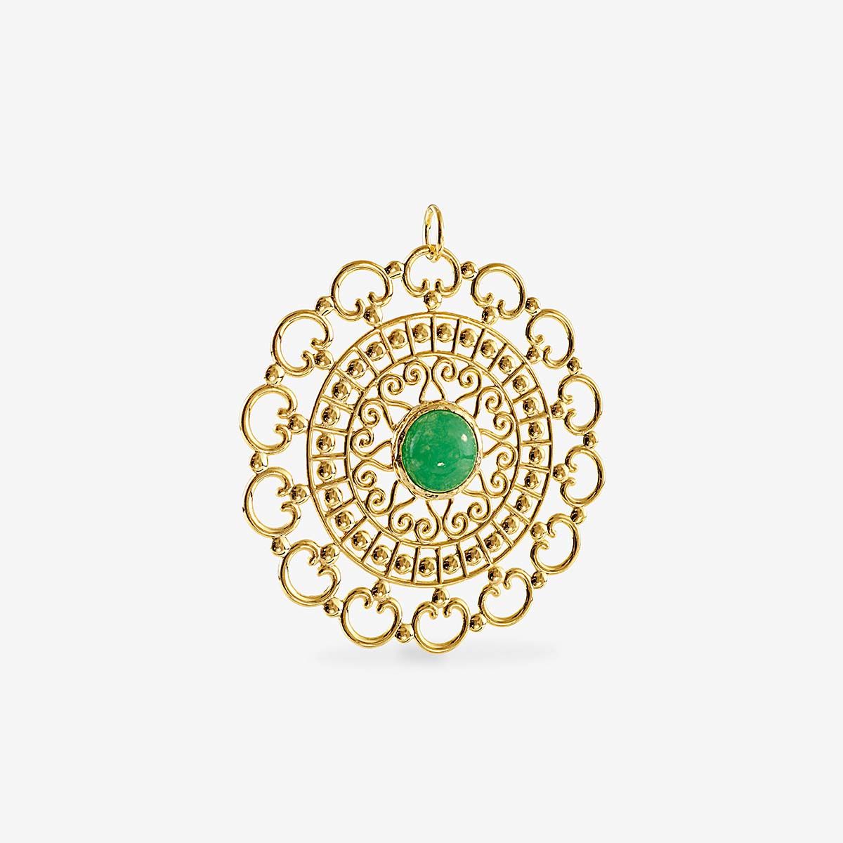 Emerald statement pendant - Kettenanhänger - Gold