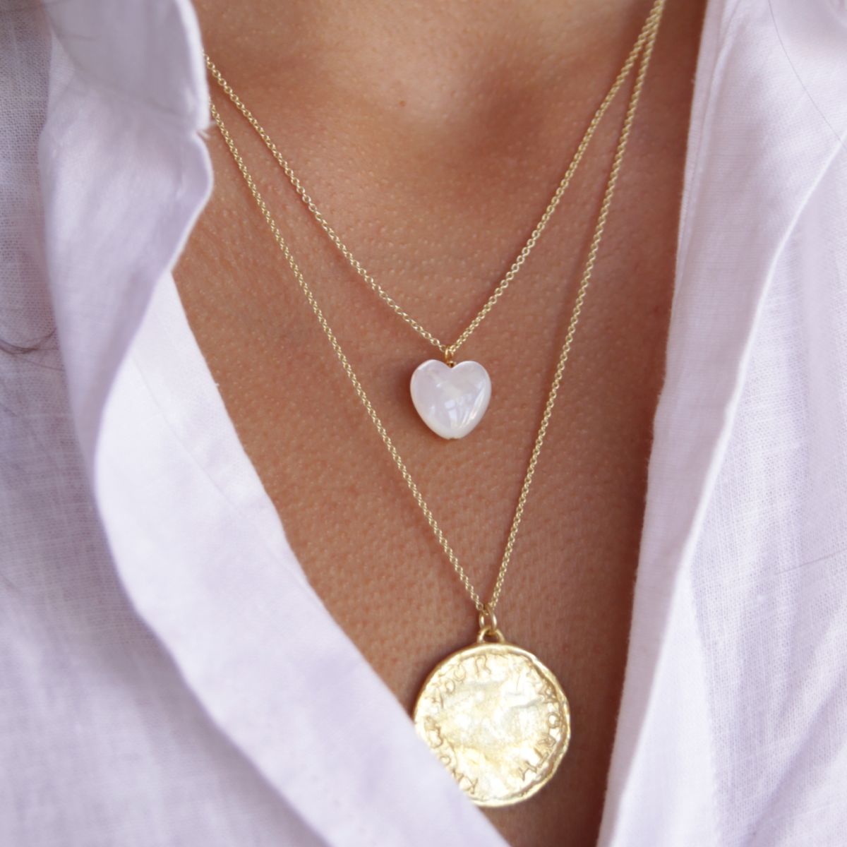 Heart Necklace - Halsketten - Gold