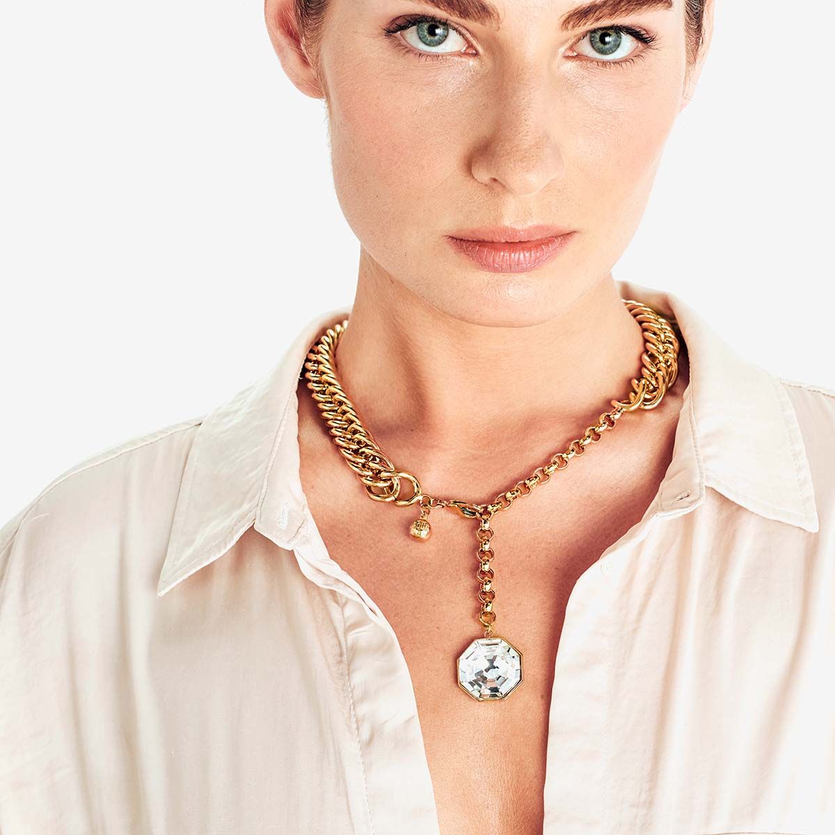 Sharon Chain Necklace - Statement - Gold