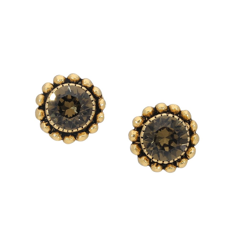 Faceted crystal - Ohrstecker - Khaki