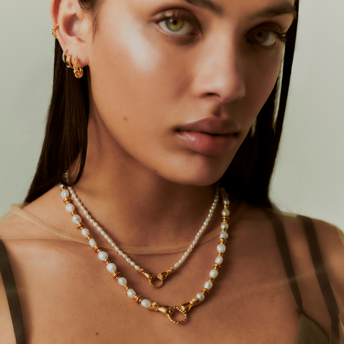 Harris Reed in Good Hands Pearl – Halsketten – 18k vergoldet