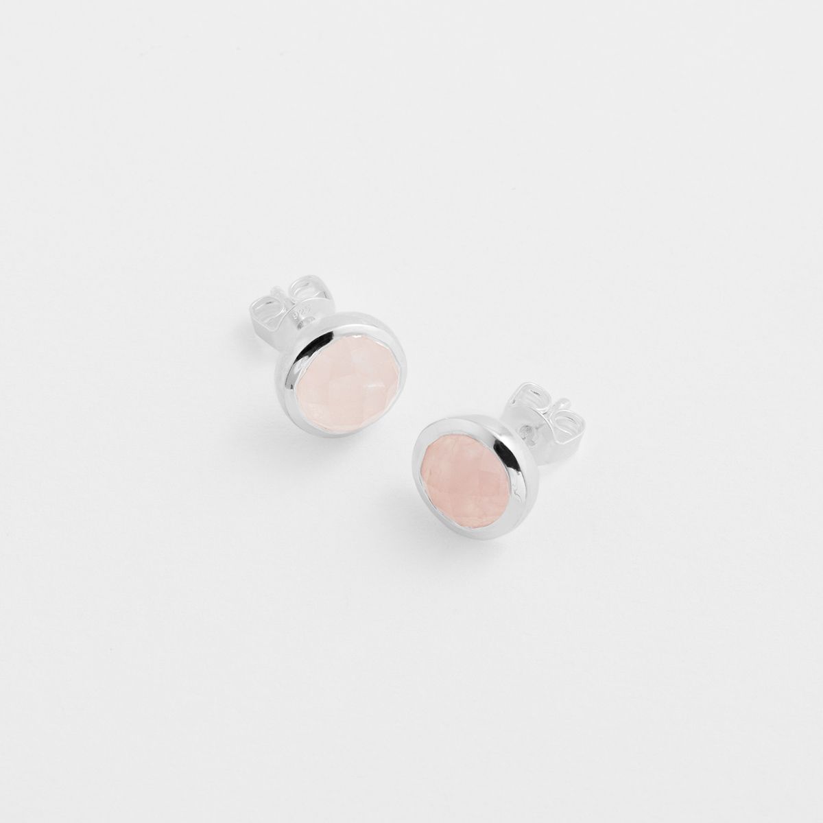 Faceted agate - Ohrstecker - Rosa