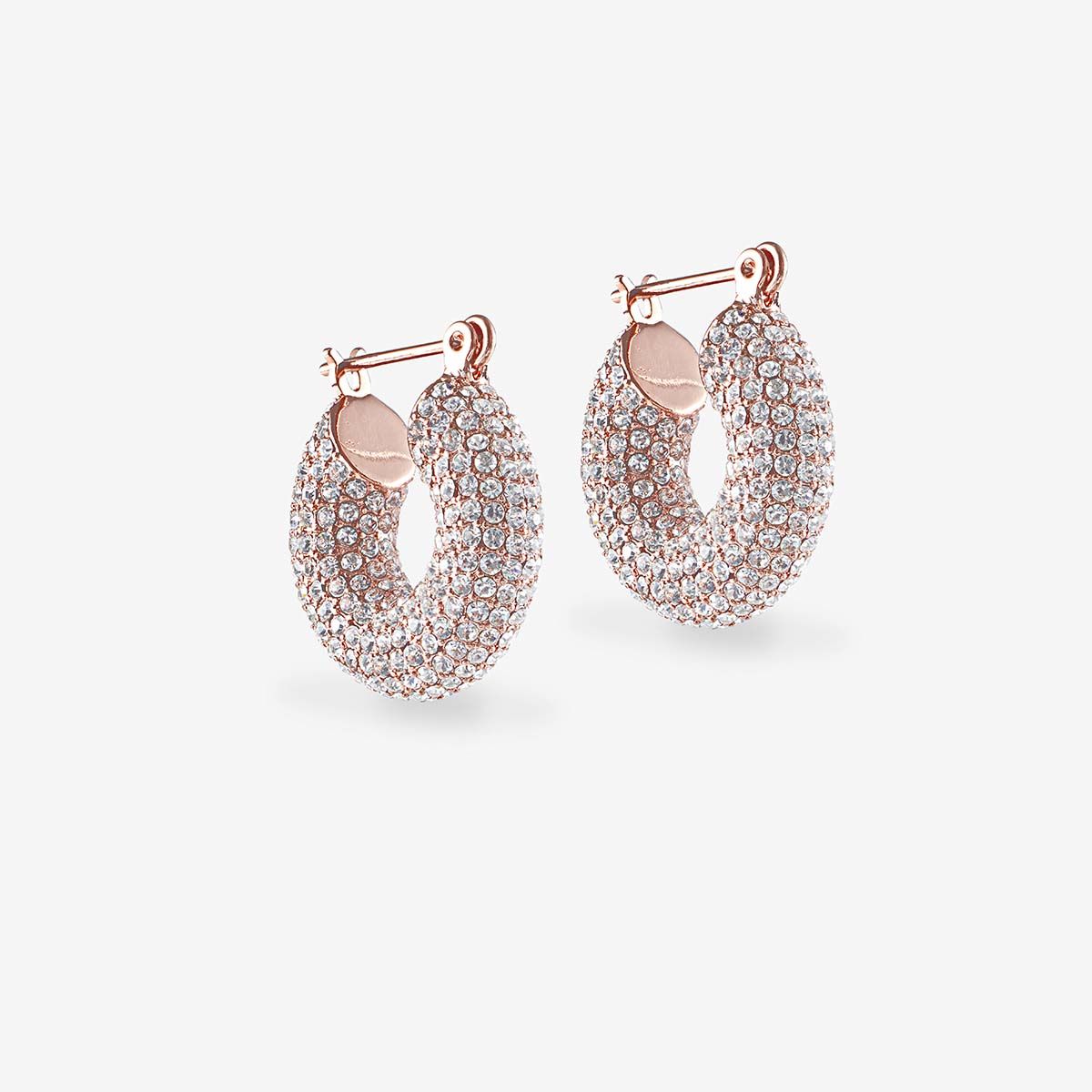 Pave Mini Donut Hoops - Creolen - Rosa
