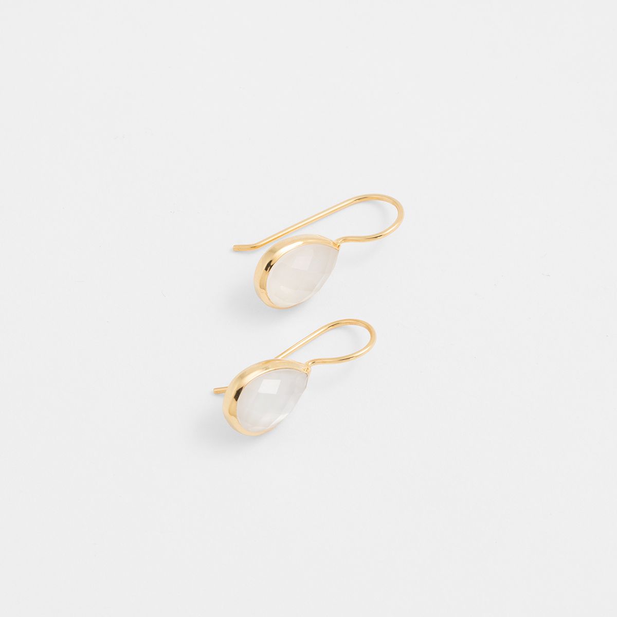 Faceted drop-shaped - Ohrhänger - Perlmutt