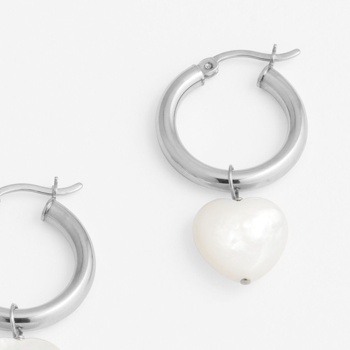 Heart Hoops - Creolen - Silber
