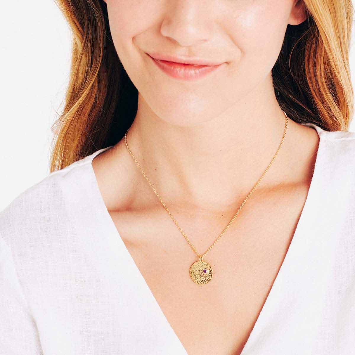 Birthstone February - Halsketten - Silber