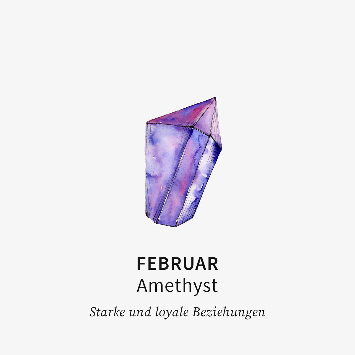 Birthstone February - Halsketten - 18k vergoldet