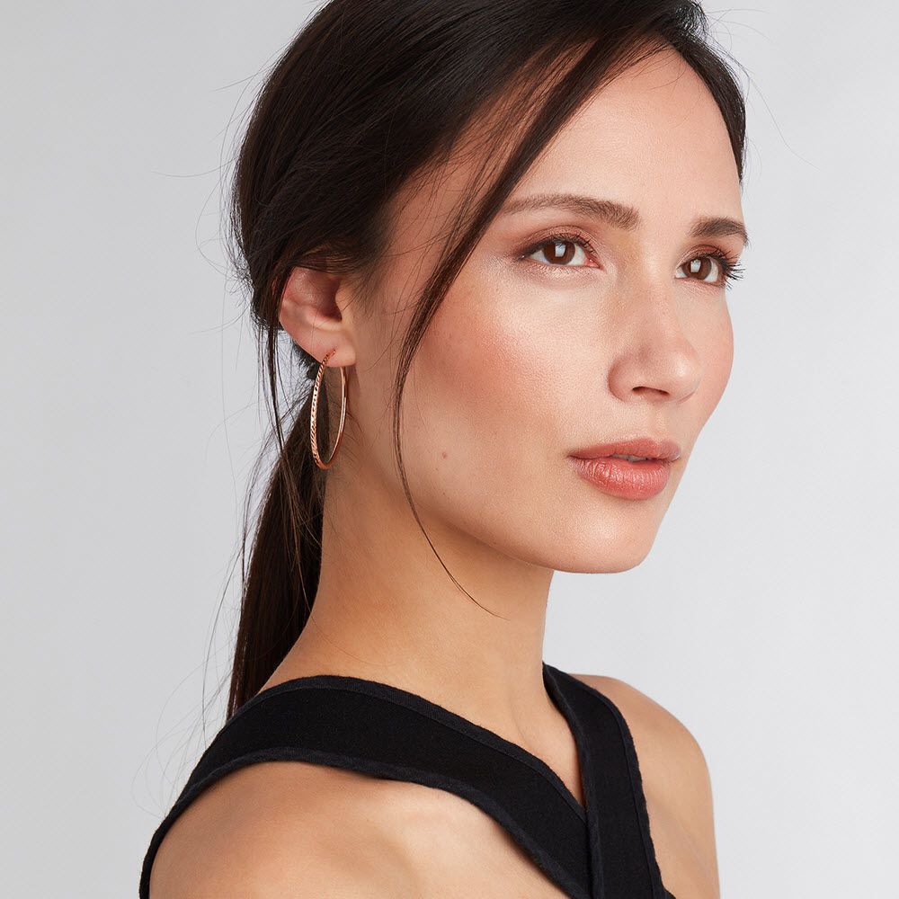 Structured polished - Creolen - Roségold
