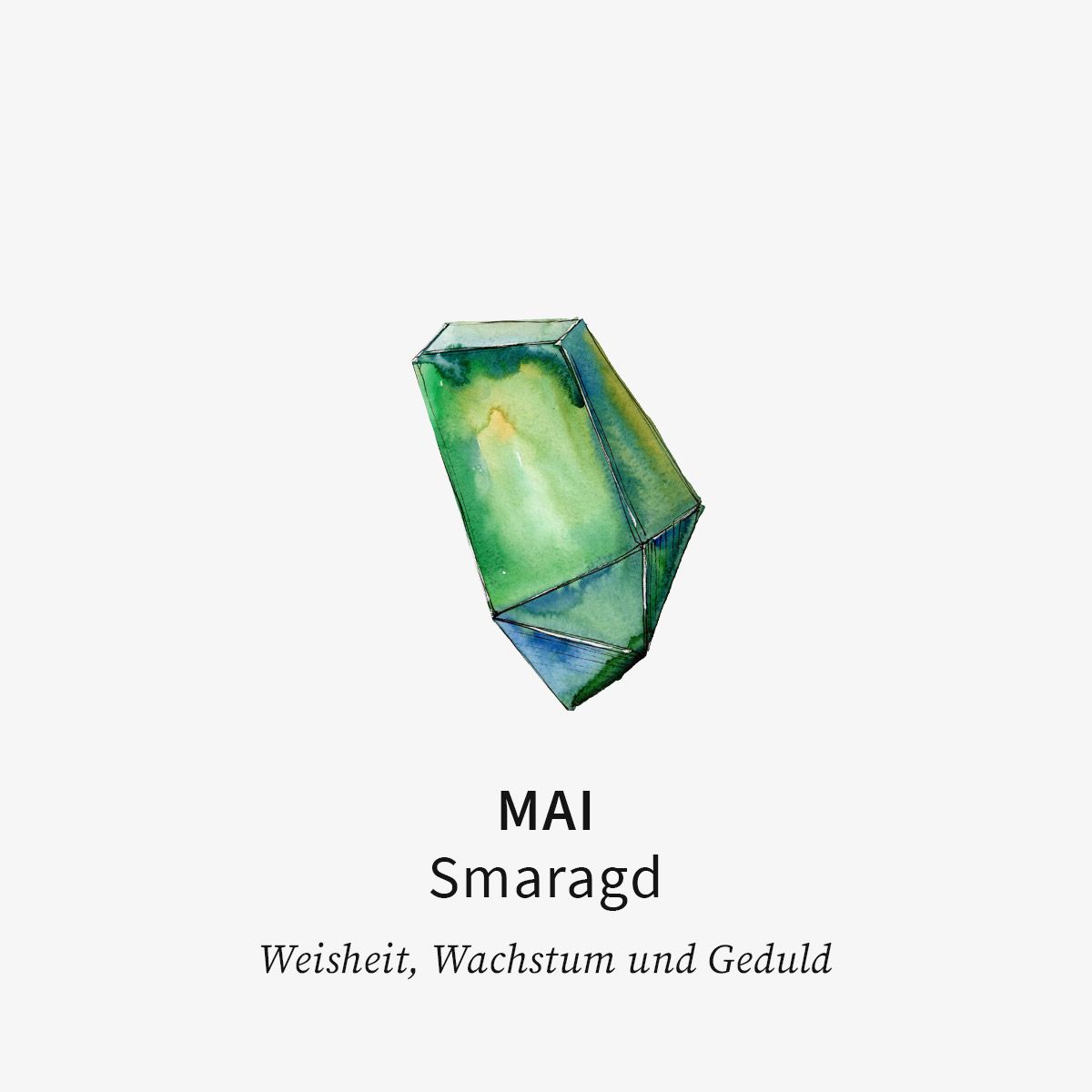 Birthstone May - Halsketten - Silber