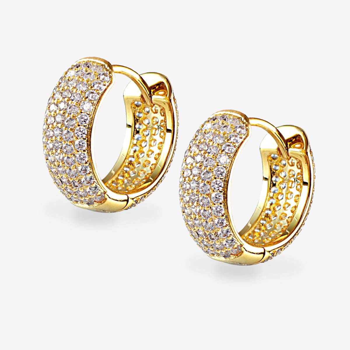 The Pave Versaille Huggies - Creolen - Gold