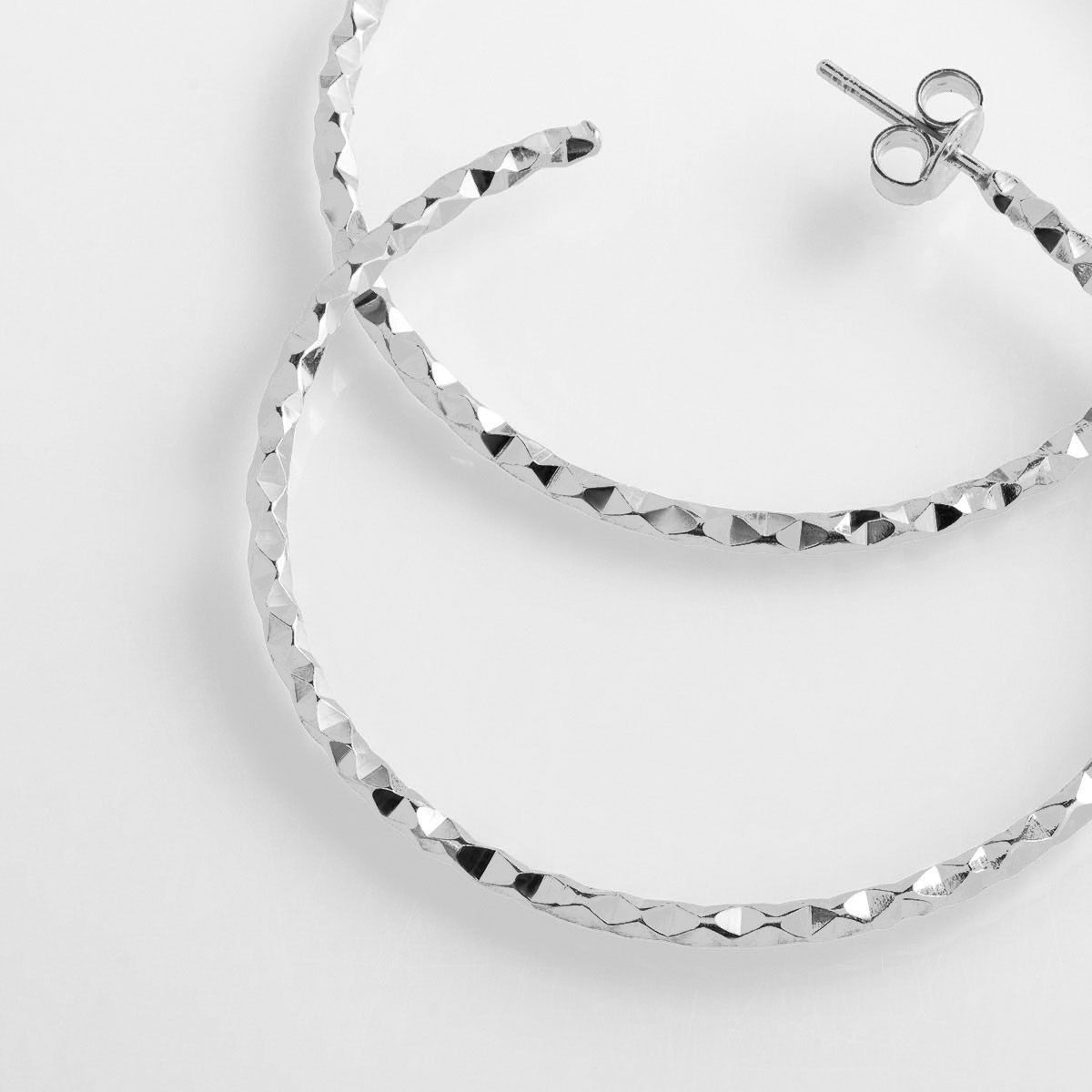 Hammered polished - Creolen - Silber