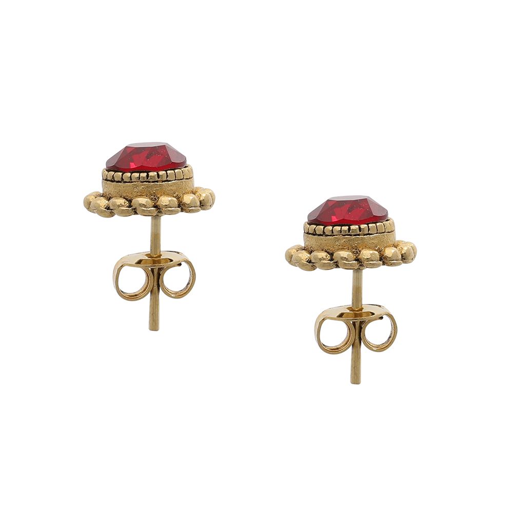 Faceted crystal - Ohrstecker - Rot