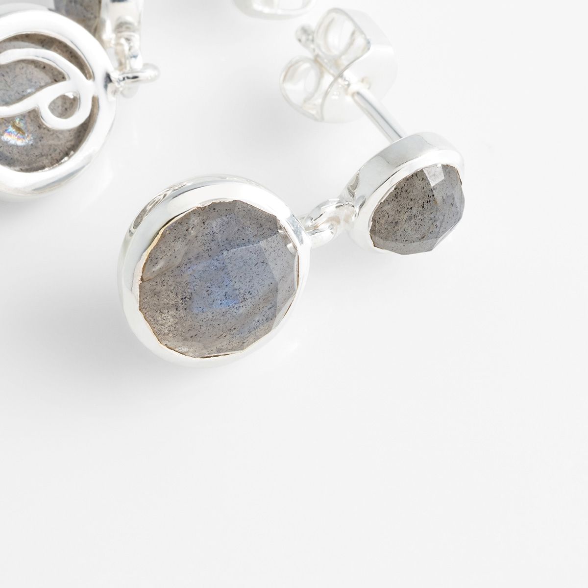 Shimmering labradorite - Ohrstecker - Grau