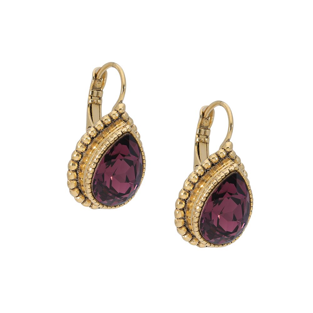 Faceted crystal - Ohrhänger - Violett