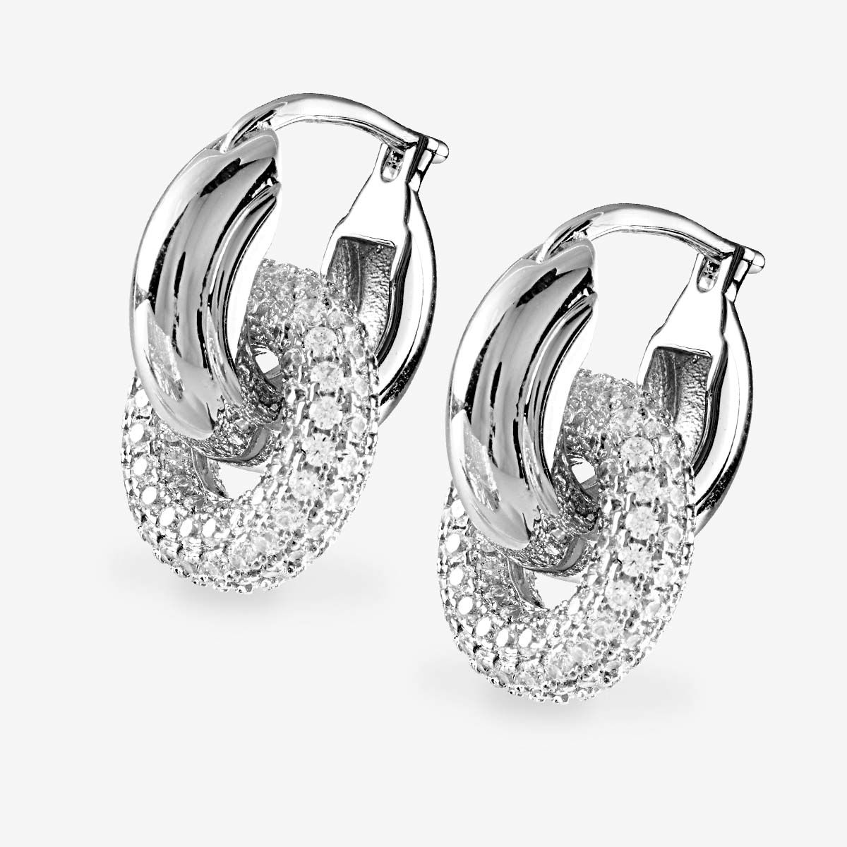 The Pave Interlock Hoops - Creolen - Silber