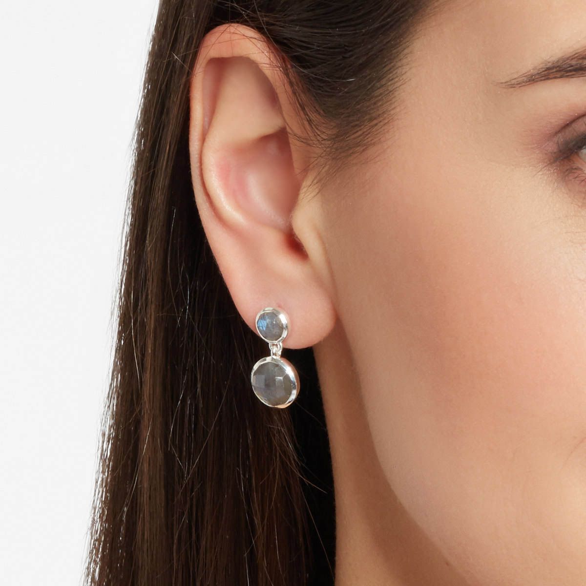 Shimmering labradorite - Ohrstecker - Grau