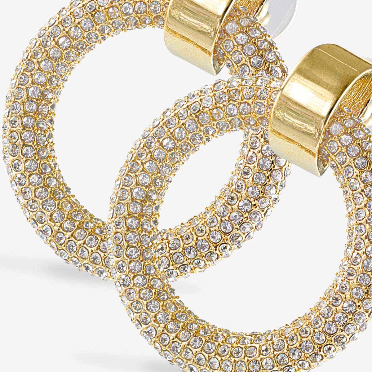 The Pave Door Knocker Hoops - Ohrstecker - Gold
