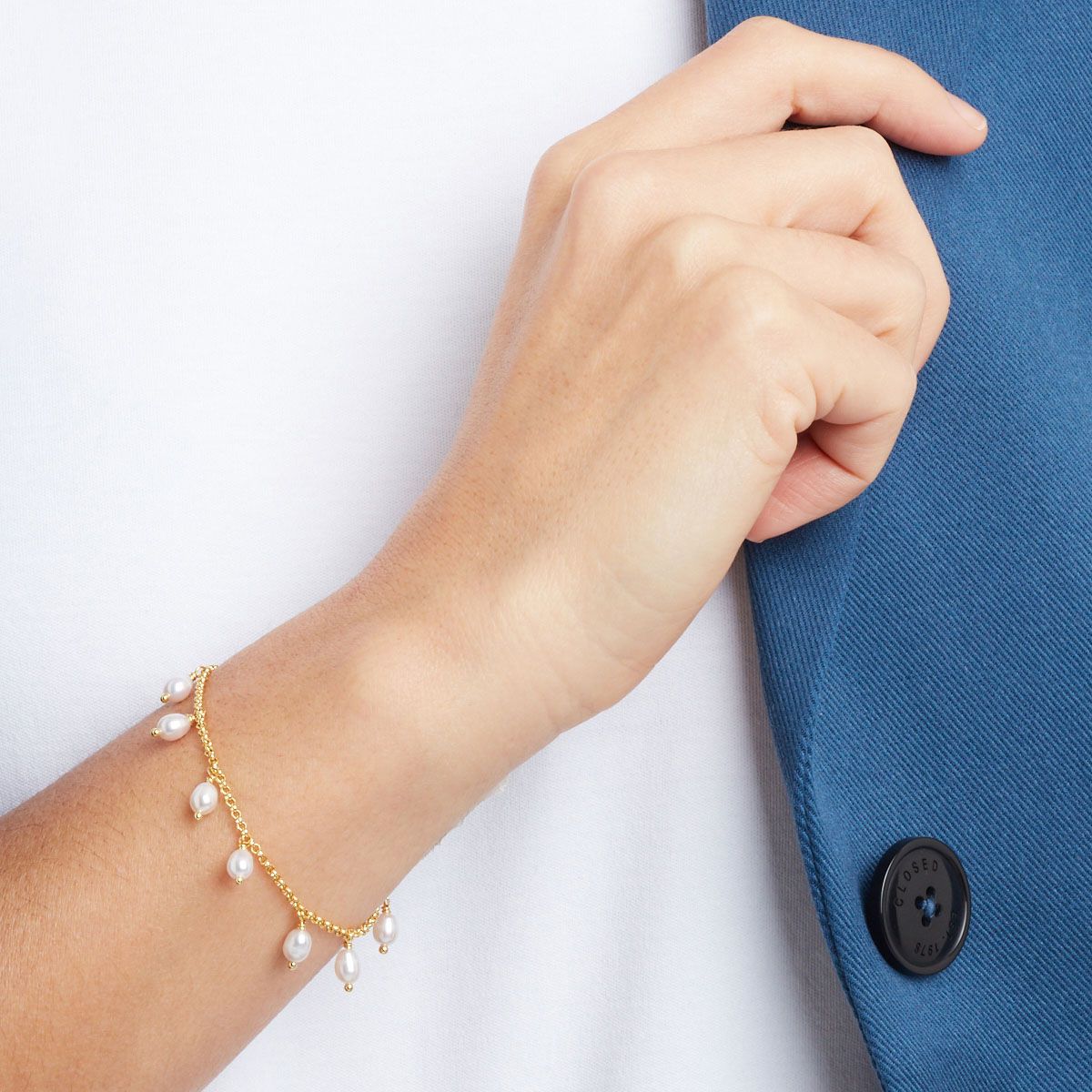 Elena - Perlenarmband - Gold
