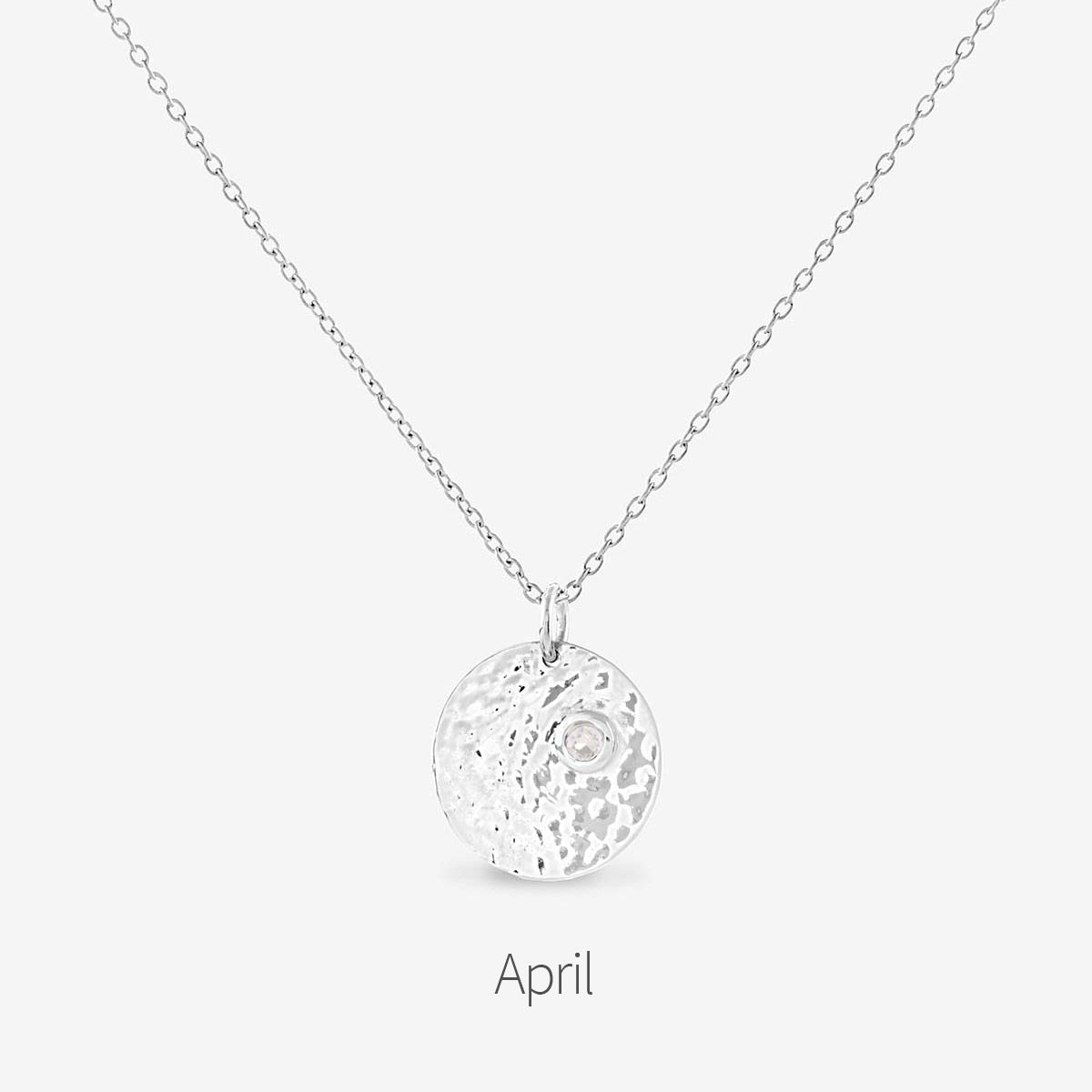 Birthstone April - Halsketten - Silber