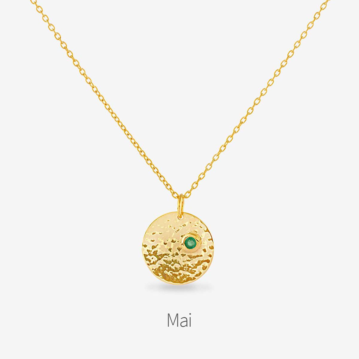 Birthstone May - Halsketten - 18k vergoldet