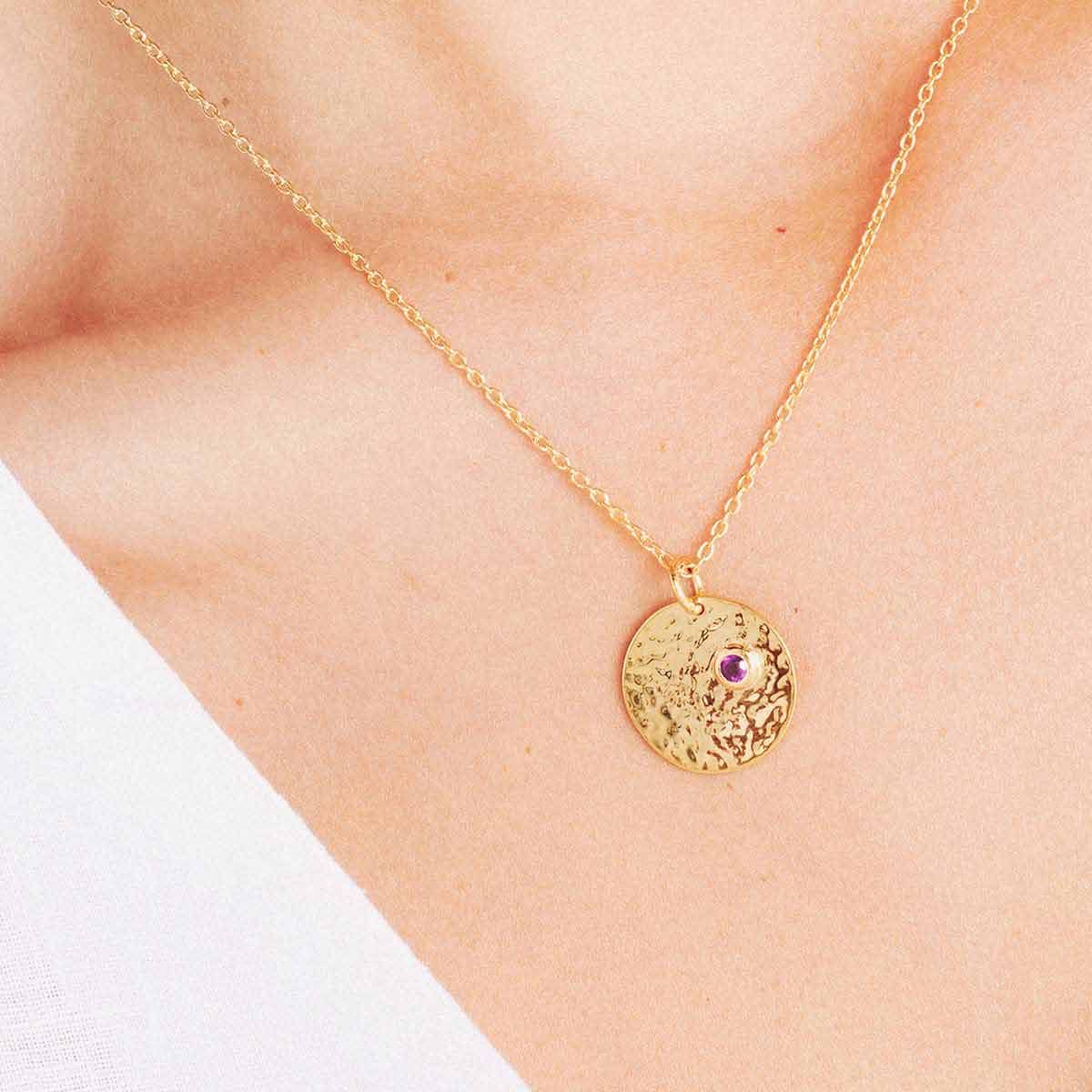 Birthstone February - Halsketten - 18k vergoldet