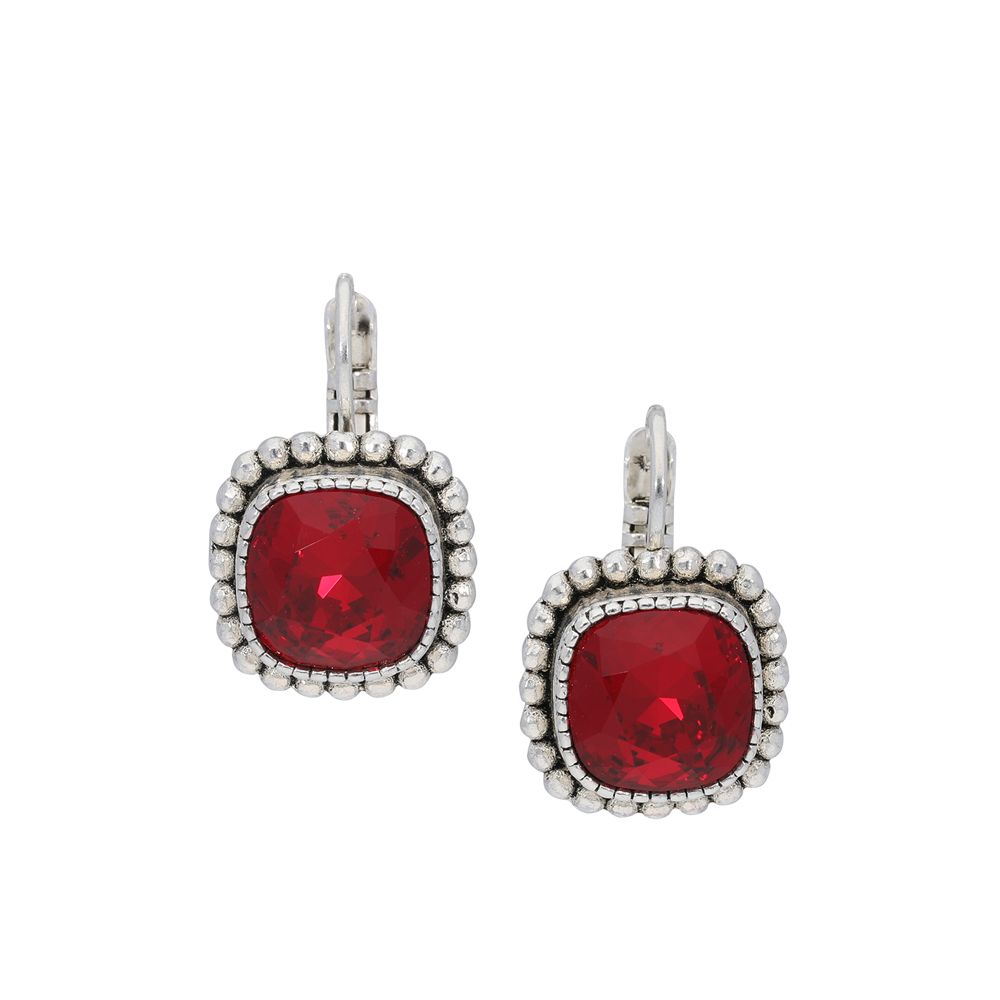 Faceted crystal - Ohrhänger - Rot