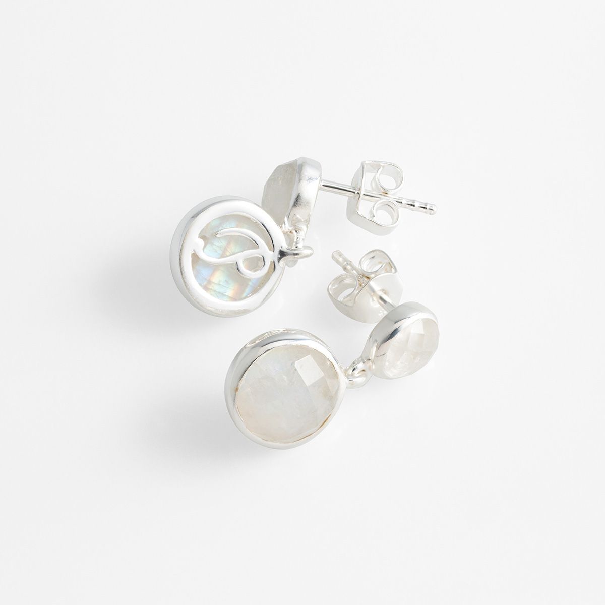 Elegant rainbow moonstone - Ohrstecker - Perlmutt