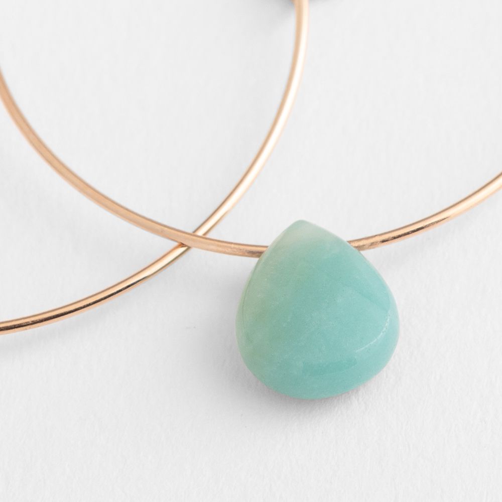Drop-shaped amazonite - Ohrhänger - Grün