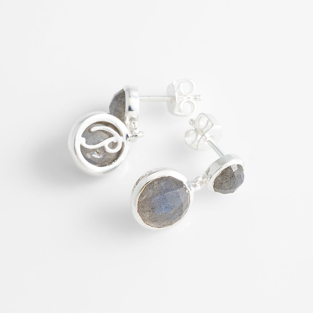 Shimmering labradorite - Ohrstecker - Grau