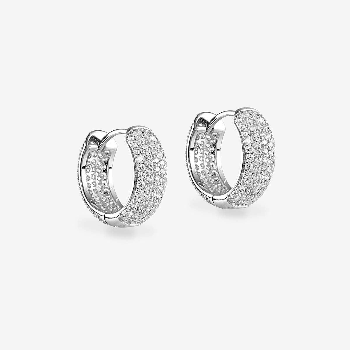 The Pave Versaille Huggies - Creolen - Silber