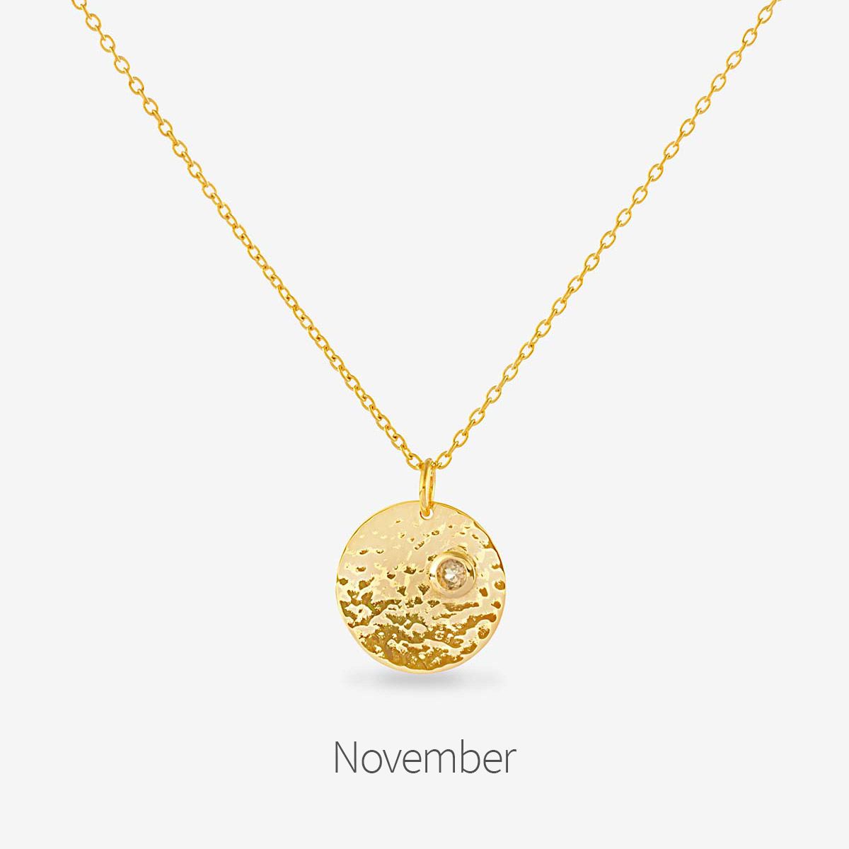 Birthstone November - Halsketten - Gold