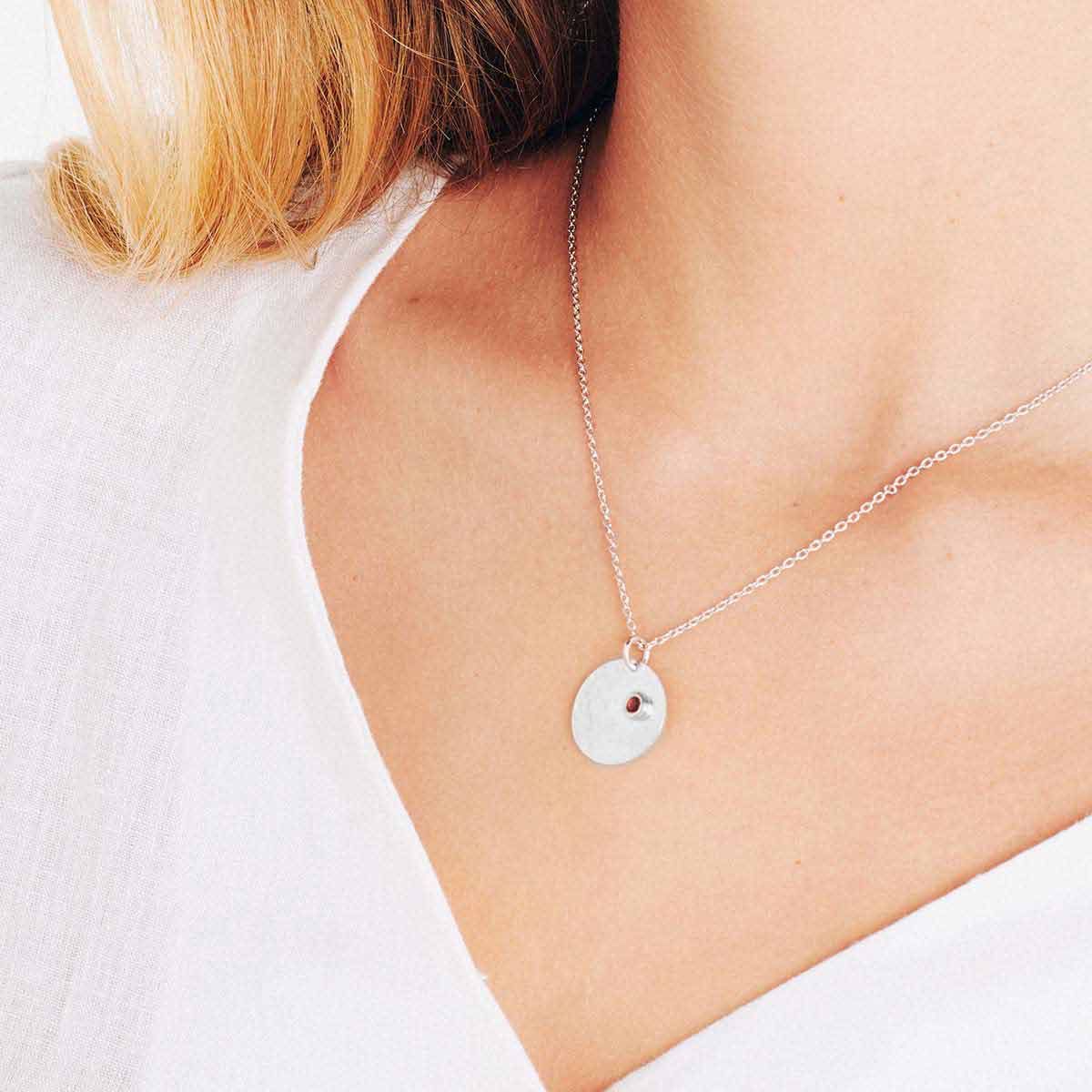 Birthstone January - Halsketten - Silber