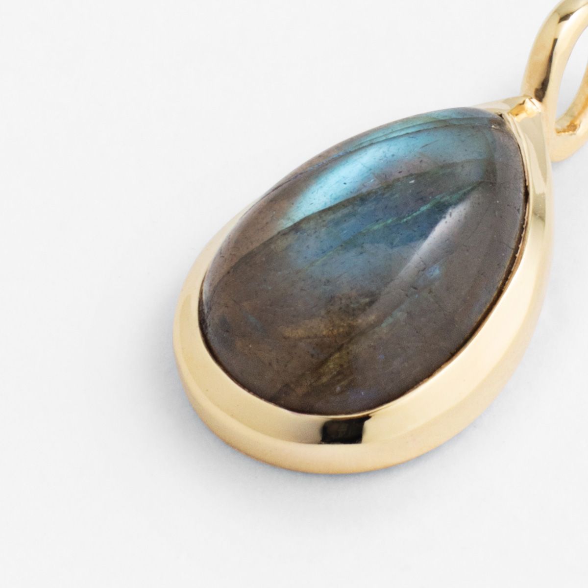 Polished labradorite - Kettenanhänger - Grau