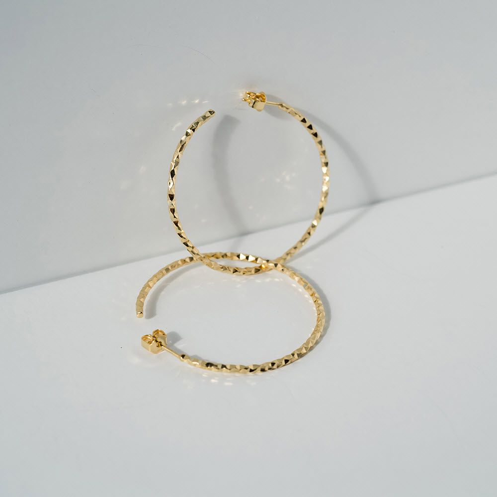 Hammered polished - Creolen - Gold