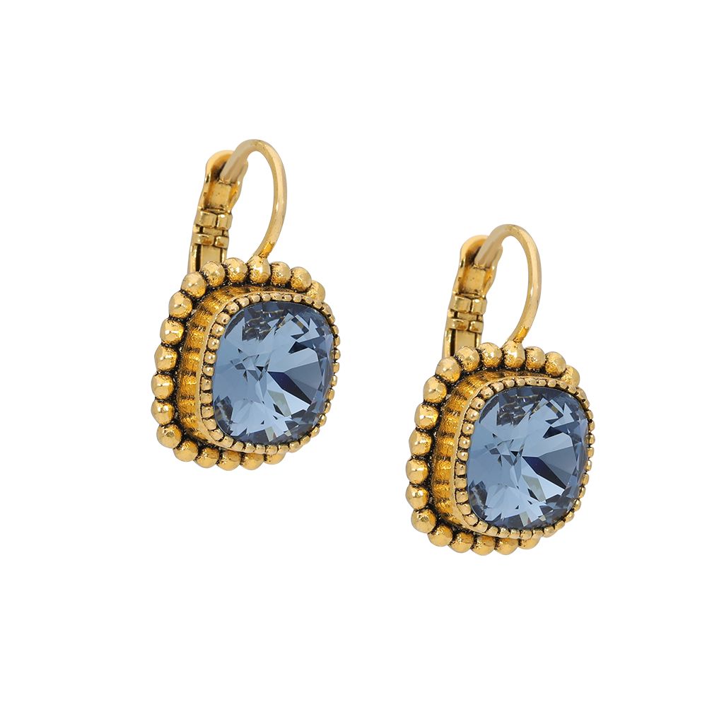Faceted crystal - Ohrhänger - Denimblau