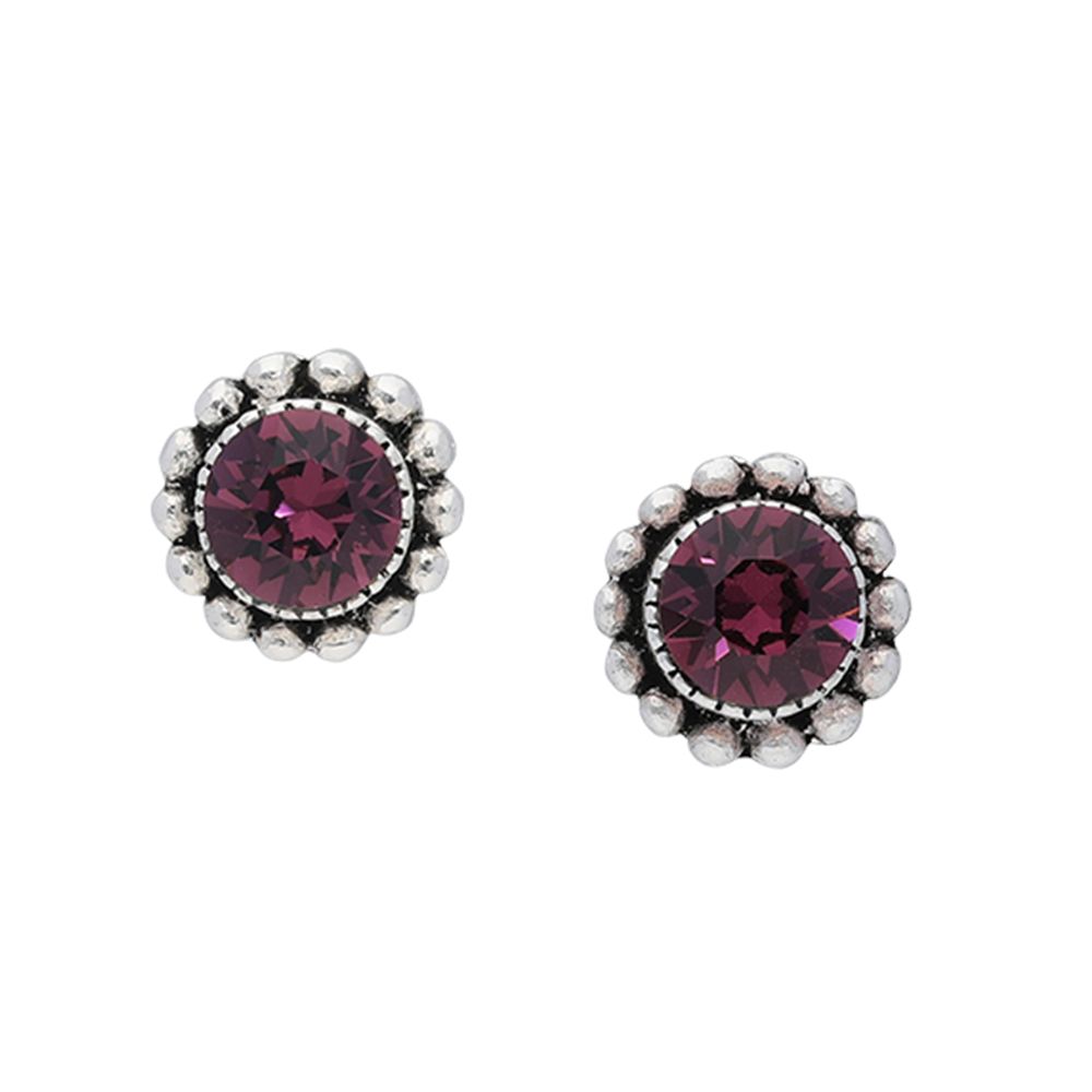 Faceted crystal - Ohrstecker - Violett